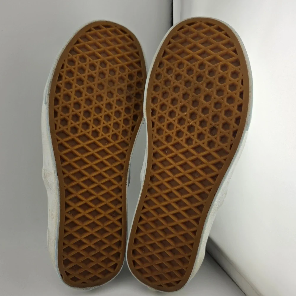 Vans Classic Slip-On Perforated Leather Sneakers Mens 5.5 Womens 7 Black Fair